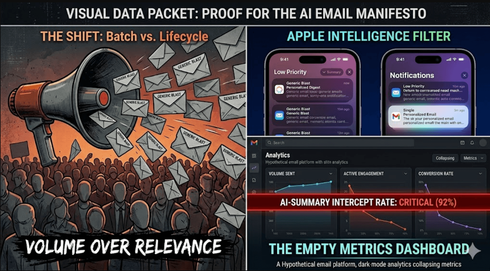 Apple Intelligence notification filter showing low priority batch emails in summary digest on iPhone.